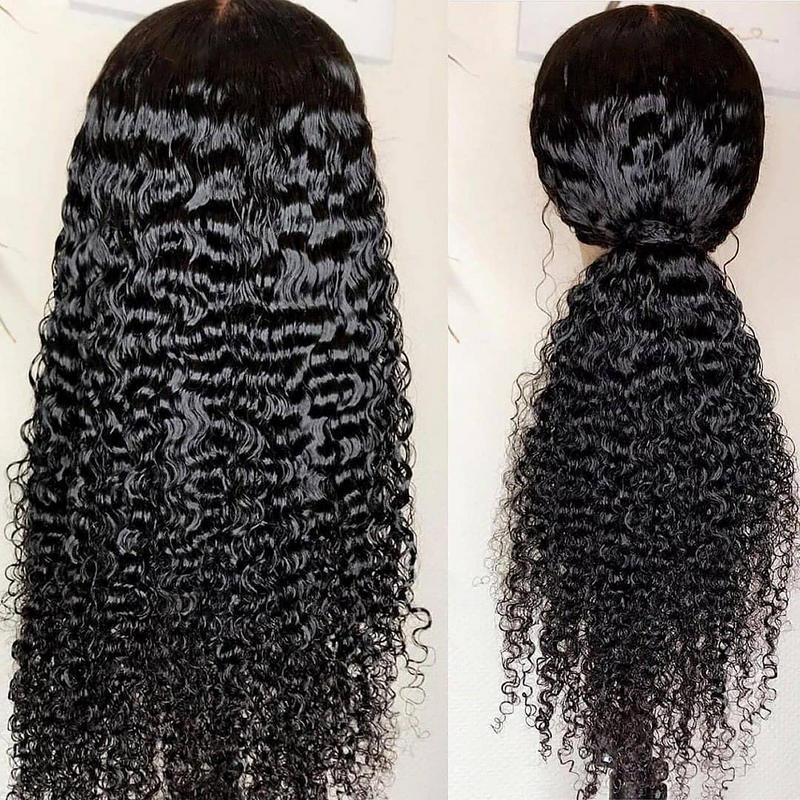 Angie Queen Jerry Curly 4x4 Lace Closure Wigs 150% Density Remy Human Hair Wigs