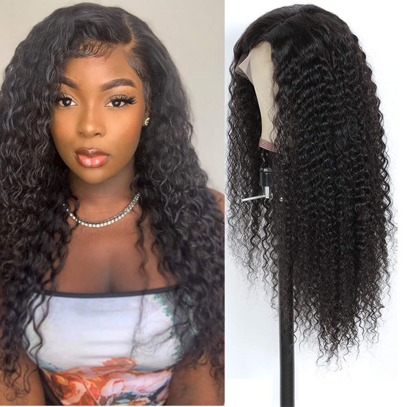 Angie Queen 13x4 Lace Frontal Wig Malaysian Curly Human Hair Wig For Women