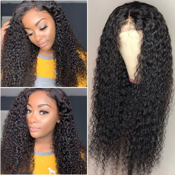Angie Queen 13x4 Lace Frontal Wig Malaysian Curly Human Hair Wig For Women