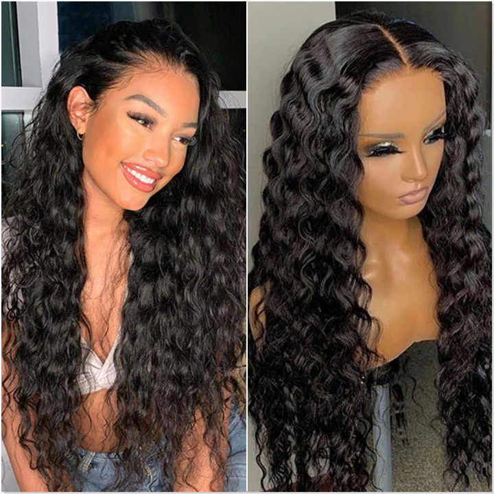 Angie Queen 4x4 Lace Closure Human Hair Wigs Loose Deep Remy Indian Hair Wigs Natural Color