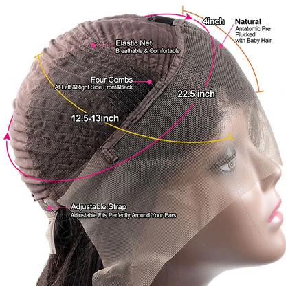 Angie Queen 13x4 Indian Lace Frontal Wigs Body Wave 100% Human Hair Wigs For Women