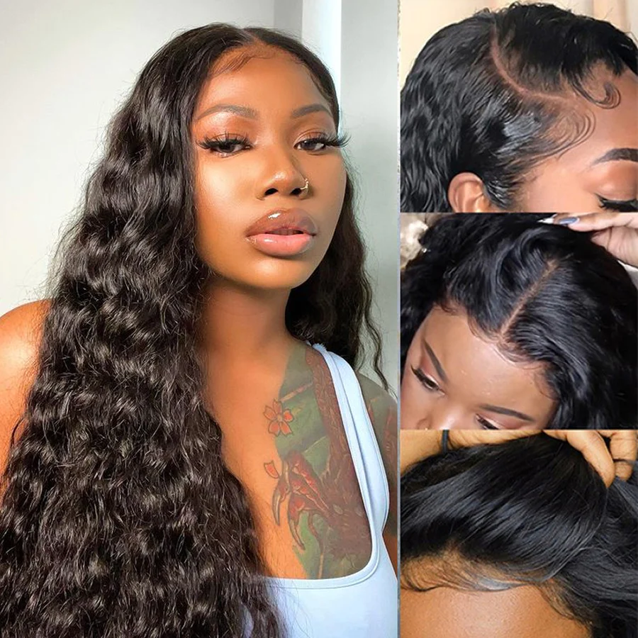 Angie Queen 4x4 Lace Closure Human Hair Wigs Loose Deep Remy Indian Hair Wigs Natural Color