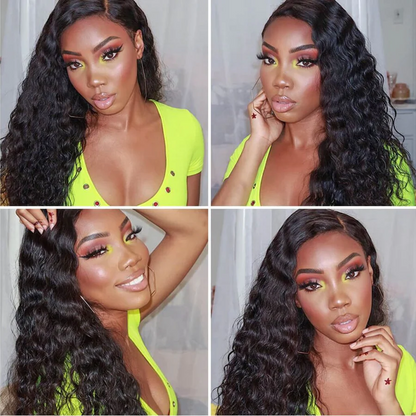 Angie Queen 4x4 Lace Closure Human Hair Wigs Loose Deep Remy Indian Hair Wigs Natural Color