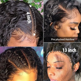 Angie Queen 150% Density Water Wave Pre-plucked 13x4 Human Hair Lace Front Wigs
