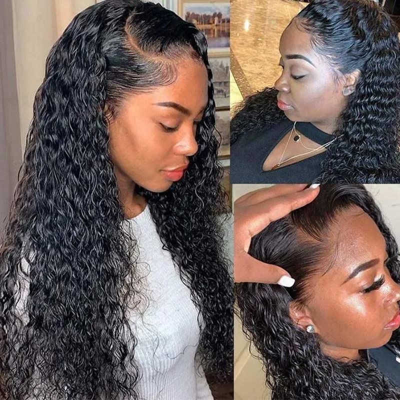 Angie Queen 150% Density Water Wave Pre-plucked 13x4 Human Hair Lace Front Wigs