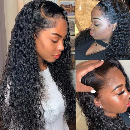 Angie Queen 150% Density Water Wave Pre-plucked 13x4 Human Hair Lace Front Wigs