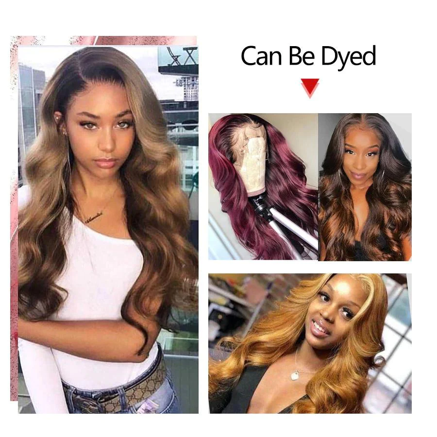 Angie Queen 13x4 Indian Lace Frontal Wigs Body Wave 100% Human Hair Wigs For Women