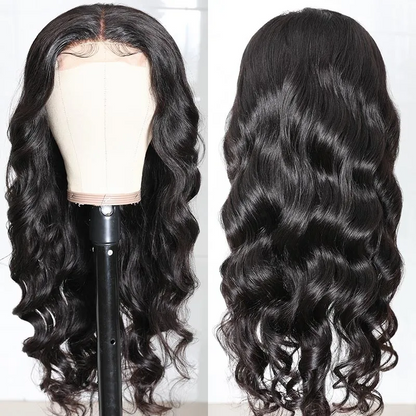 Angie Queen 4x4 Lace Closure Wig Body Wave Hair Pre-plucked Natural Color Virgin Human Hair