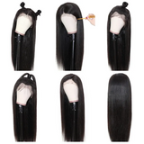 Angie Queen Hair 13x4 Lace Front Wigs Pre Plucked Natural Hairline Straight Human Virgin Hair