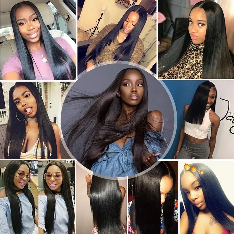 Angie Queen Hair 13x4 Lace Front Wigs Pre Plucked Natural Hairline Straight Human Virgin Hair