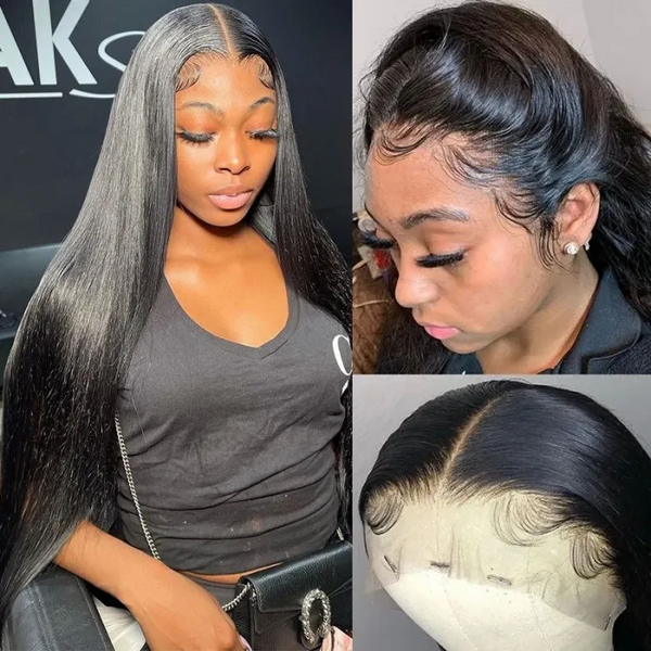 Angie Queen Hair 13x4 Lace Front Wigs Pre Plucked Natural Hairline Straight Human Virgin Hair