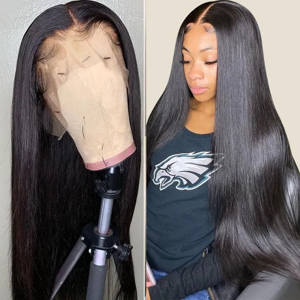Angie Queen Hair 13x4 Lace Front Wigs Pre Plucked Natural Hairline Straight Human Virgin Hair