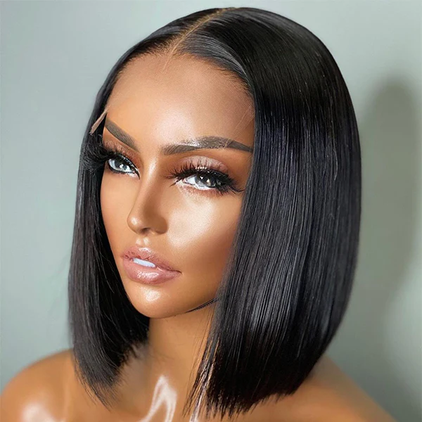 Angie Queen 200% Density Straight Hair Glueless 5x5 Lace Closure Bob Wig