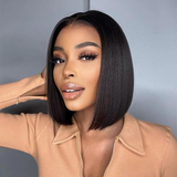 Angie Queen 200% Density Straight Hair Glueless 5x5 Lace Closure Bob Wig