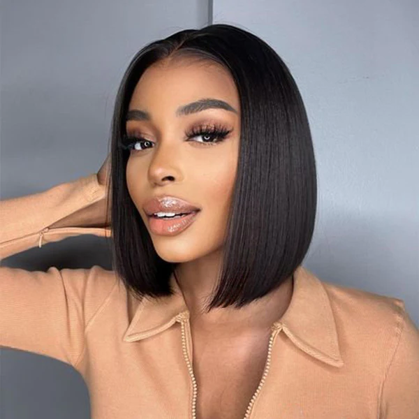Angie Queen 200% Density Straight Hair Glueless 5x5 Lace Closure Bob Wig
