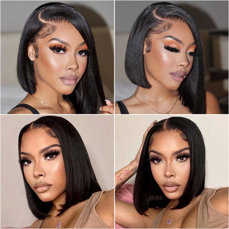 Angie Queen 200% Density Straight Hair Glueless 5x5 Lace Closure Bob Wig