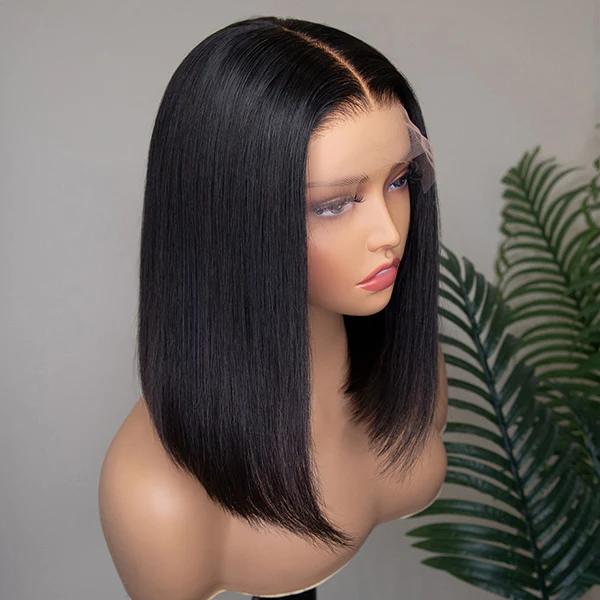 Angie Queen Transparent Lace Glueless 5x5 Closure Bob Wig Pre Plucked