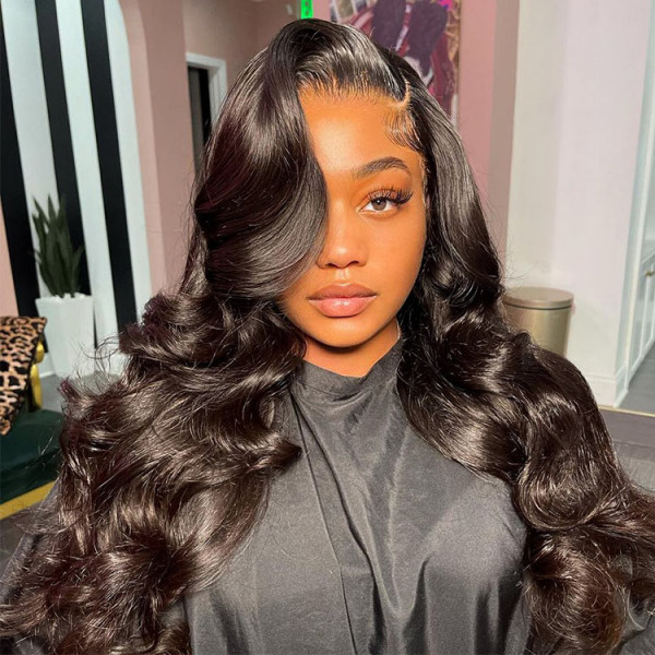 AngieQueen 13x4 13x6 Undetectable Invisible Lace body wave Front Lace Wig