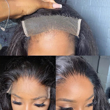 AngieQueen Invisible Lace Curly Wave 4*4 Lace Closure Wigs Pre Plucked And 5*5 Closure Wigs