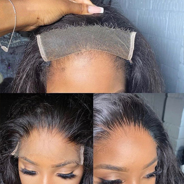 AngieQueen Invisible Lace Curly Wave 4*4 Lace Closure Wigs Pre Plucked And 5*5 Closure Wigs
