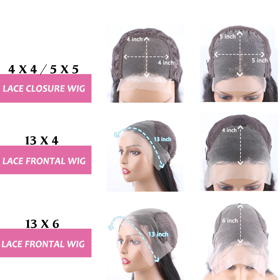 AngieQueen Invisible Lace 5*5 Closure Wigs Curly Wave Human Hair  Wig And 13*4 Lace Front Wig