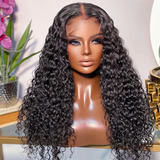AngieQueen 5*5 Water Wave Undetectable Invisible Lace Front Human Hair Wig For Women