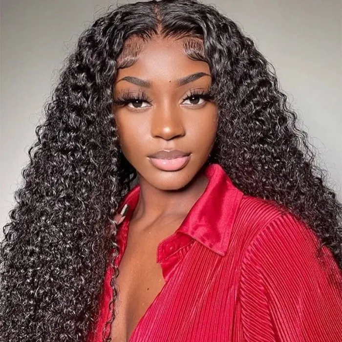 AngieQueen Invisible Lace 5*5 Closure Wigs Curly Wave Human Hair  Wig And 13*4 Lace Front Wig