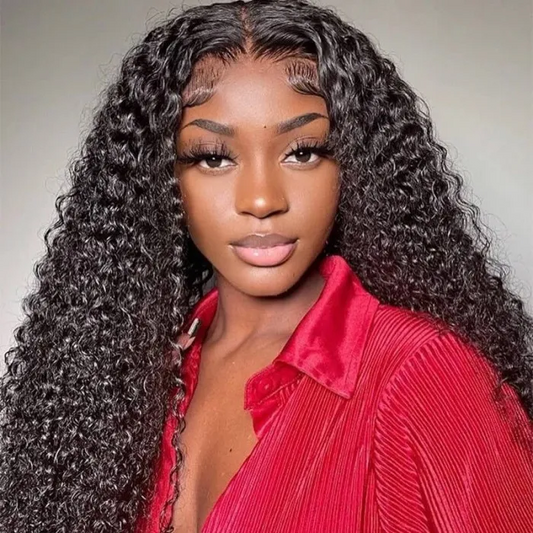 AngieQueen Invisible Lace 5*5 Closure Wigs Curly Wave Human Hair  Wig And 13*4 Lace Front Wig