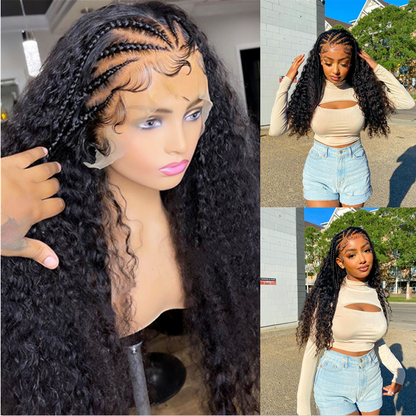 AngieQueen Invisible Lace 5*5 Closure Wigs Curly Wave Human Hair  Wig And 13*4 Lace Front Wig
