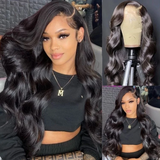 AngieQueen Body Wave 4*4 Invisible Lace Closure Wigs Affordable Human Hair13*4 Invisible Lace Front Wig