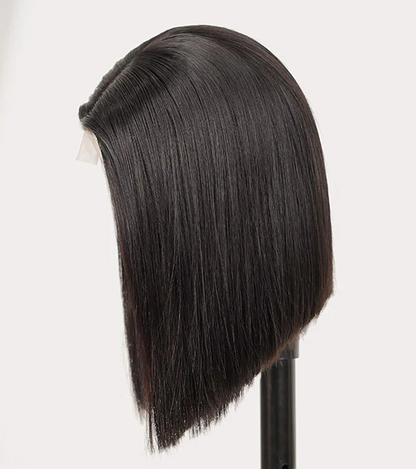 Angie Queen Silky Straight 4X4 Transparent Lace Closure Bob Wig 10-16 inch Natural hairline