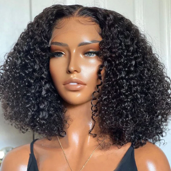 Angie Queen Curly wave 5x5 HD Short Bob Lace Glueless Wigs