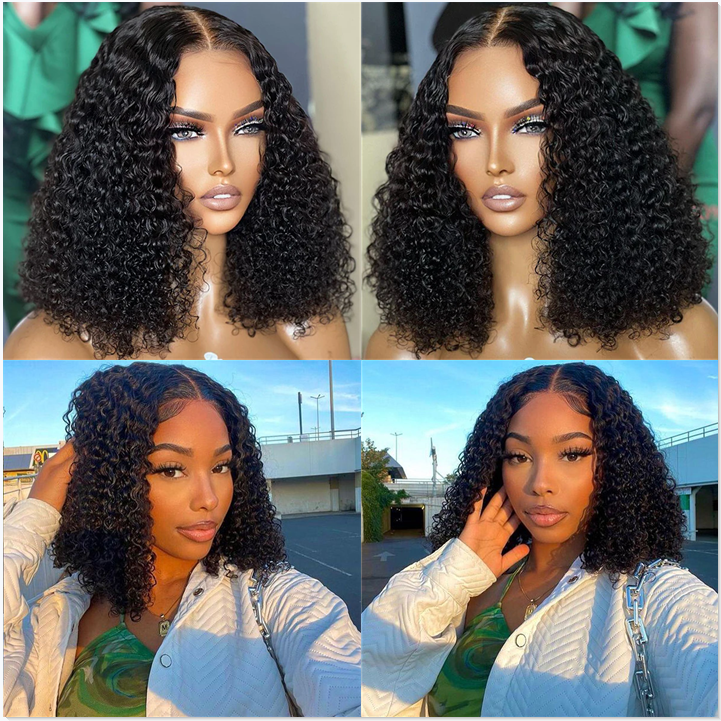 Angie Queen Curly wave 5x5 HD Short Bob Lace Glueless Wigs