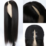 AngieQueen Super Natural V Part Straight Human Hair Glueless 0 Skill Needed Wig