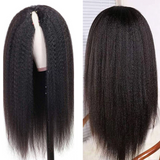 AngieQueen Beginner Friendly V Part Kinky Straight Wig Glueless Human Hair Wig