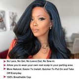 AngieQueen Beginner Friendly V Part Kinky Straight Wig Glueless Human Hair Wig