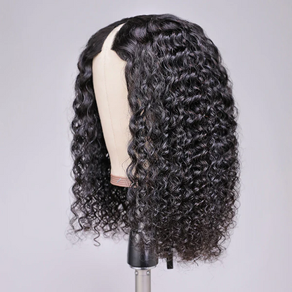 AngieQueen Glueless Curly V Part Short Wig Quick And Easy Install | Beginner Friendly