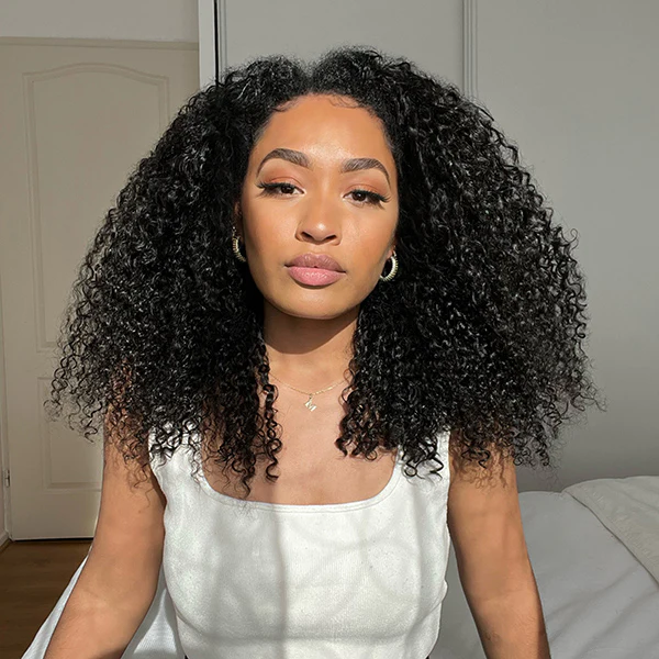 AngieQueen Glueless Curly V Part Short Wig Quick And Easy Install | Beginner Friendly