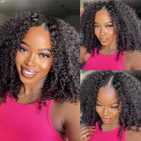 AngieQueen Glueless Curly V Part Short Wig Quick And Easy Install | Beginner Friendly