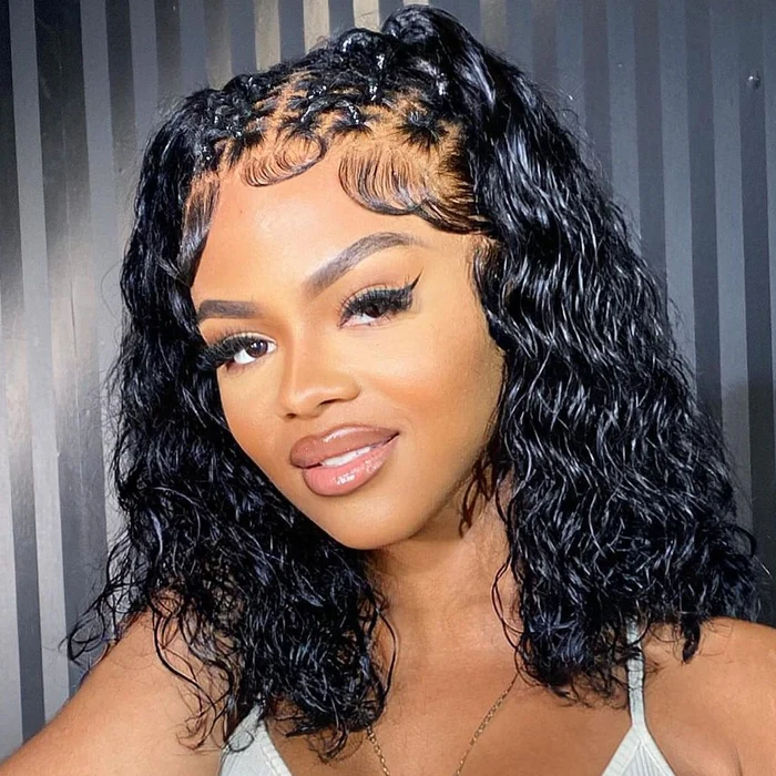 Angie Queen Water Wave Short Bob Wig Bouncy Curly Glueless  display picture 1