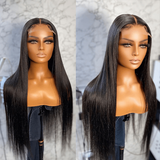 AngieQueen Glueless HD Lace Front Straight Human Hair Wig 180% Density