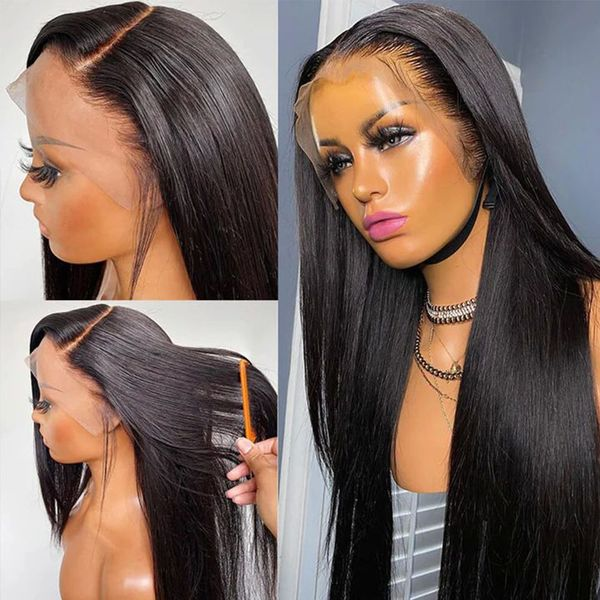 AngieQueen Glueless HD Lace Front Straight Human Hair Wig  display picture 1