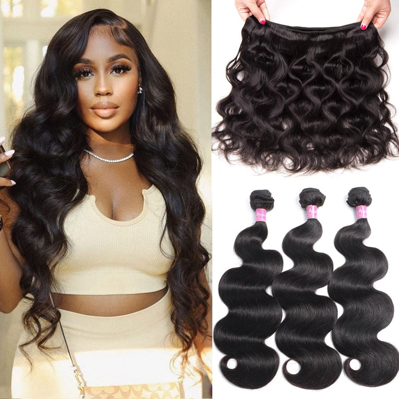 Angie Queen 3 Bundles Indian Body Wave Virgin Human Hair Weave Bundles