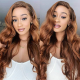 AngieQueen Ginger Blonde Colored HD Lace Front Human Hair Wigs Body Wave