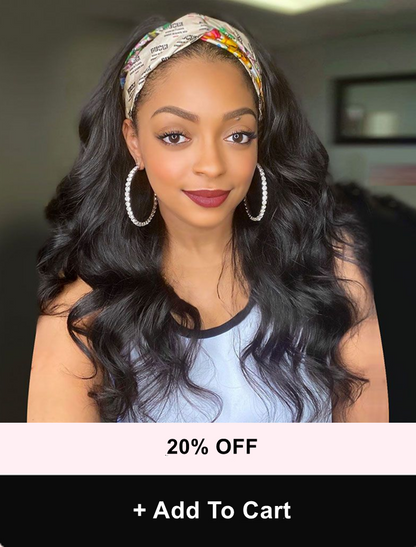 AngieQueen Body Wave Human Hair Wig Glueless Wig Brazilian Virgin Hair Machine Made Headband Wig 180% Density