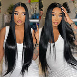 Angiequeen 5X5 Silky Straight Pre Plucked Virgin Hair 18-36 inches HD Lace Closure Long Wigs