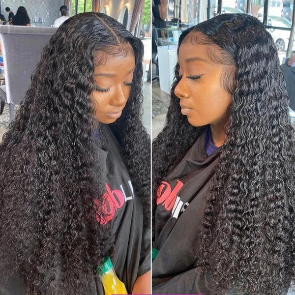 Angiequeen 13x6 Water Wave Pre Plucked Virgin Hair 18-36 inches HD Lace Closure Long Wigs