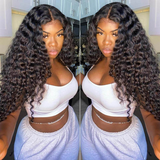 Angiequeen Brazilian HD Lace Wig 4X4 Deep WaveVirgin Hair 14-36 inches Long Transparent Wig