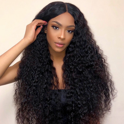 Angiequeen Brazilian HD Lace Wig 4X4 Deep WaveVirgin Hair 14-36 inches Long Transparent Wig