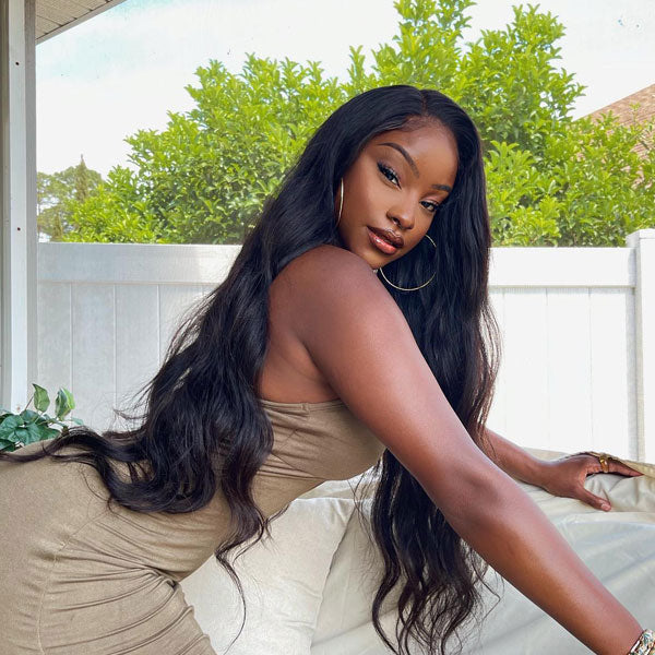 Angiequeen 5X5 HD Lace Body Wave Pre Plucked Virgin Hair 18-36 inches Closure Long Wigs